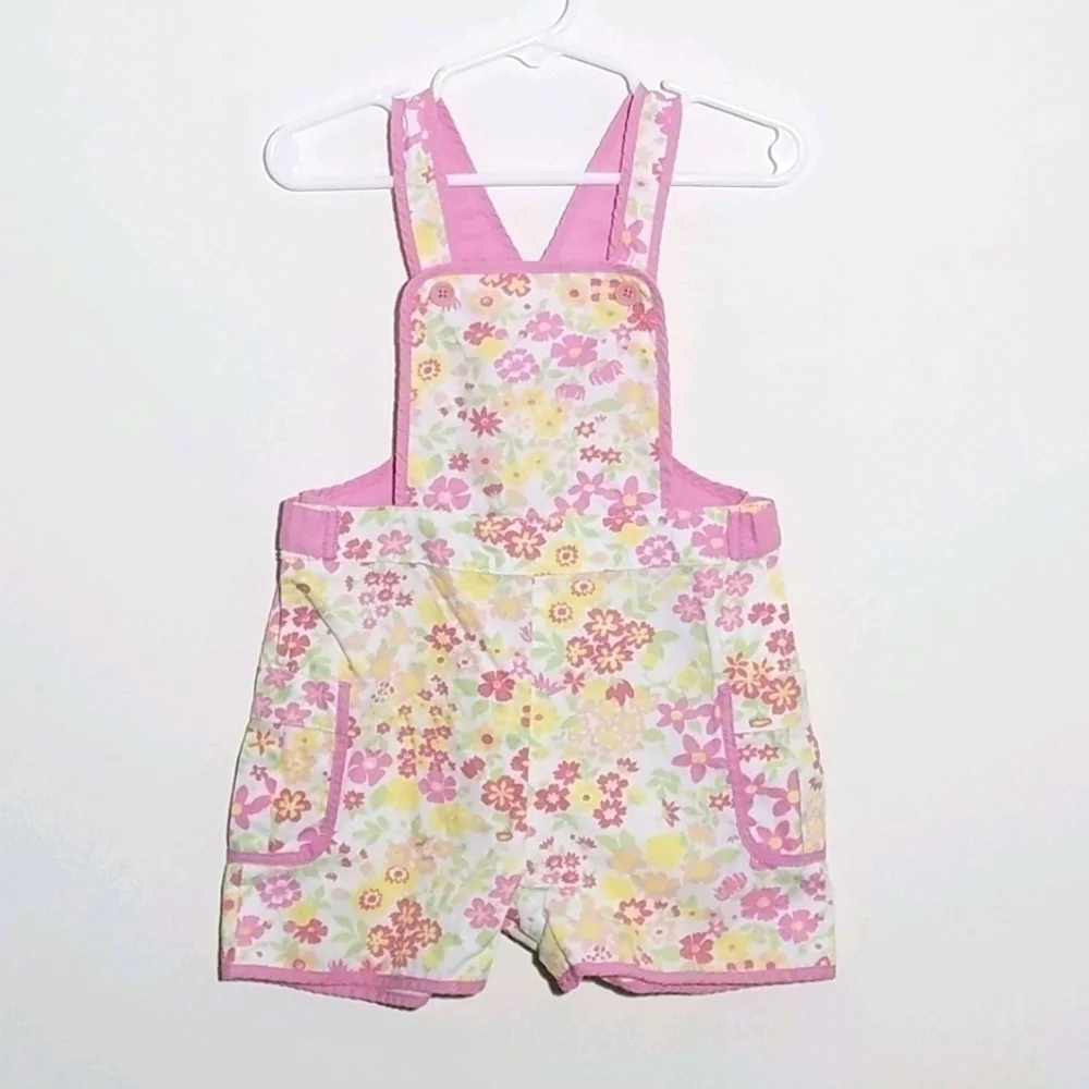 Gap Floral Flower Overall Shortall 12-18m